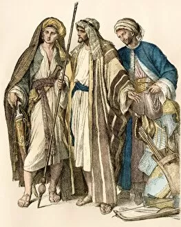 Spear Gallery: Traditionally dressed Arab men