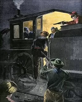 Railroad Train Gallery: Train-robbers, 1800s