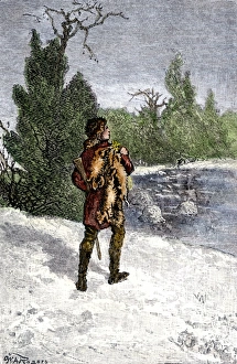 Winter Prints: Trapper making his winter rounds in the north wods