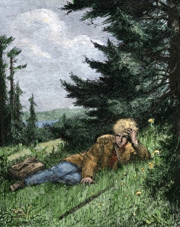 Hike Gallery: Traveler on a hillside