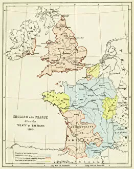Middle Ages Collection: Treaty of Bretigny territory settlements, 1360