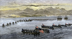 Mexican War Prints: US troops landing at Vera Cruz