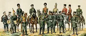 Cavalry Collection: Tsar Niicholas II and Russian military