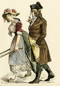 French History Prints: Typical residents of Paris, 1796