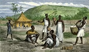 Drummer Gallery: Uganda natives, as described by John H. Speke, 1860s
