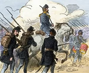 Officer Gallery: Union Army marching to the first Battle of Bull Run, 1861