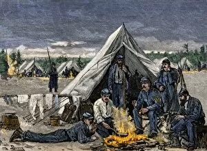 Camp Collection: Union soldiers at Camp Cameron, Civil War