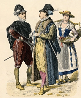 Gentleman Prints: University of Padua students and a farm woman bringing produce for sale