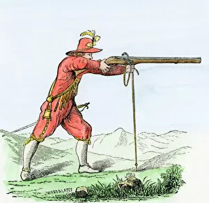 Military history Gallery: Use of an arquebusse, 16th century