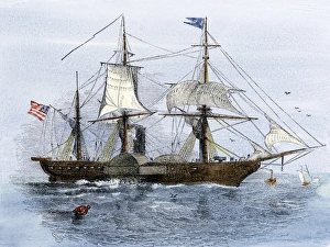 Steam Ship Prints: USS Mississippi, flagship of Mathew Perrys expedition to Japan
