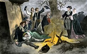 American Revolution Collection: Valley Forge visit of Martha Washington, 1777