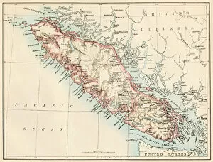 Pacific Northwest Gallery: Vancouver Island map, 1870s