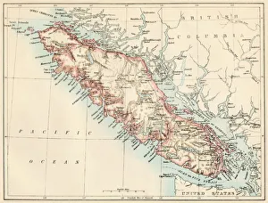 Images Dated 6th December 2011: Vancouver Island map, 1870s