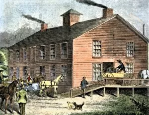 Domestic Animal Gallery: Vermont cheese factory, 1800s