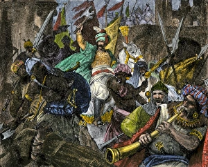 Victorious Turks entering Constantinople