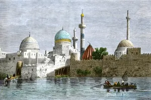 World Places:historical View Prints: View of Mosul, Iraq, from the Tigris River