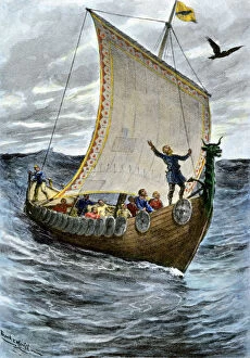 Exploration Collection: Viking ship at sea
