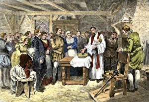 Church Of England Gallery: Virginia Dare baptised on Roakoke Island, 1585