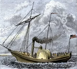 Lake Erie Gallery: Walk-in-the-Water steamboat on Lake Erie, 1818