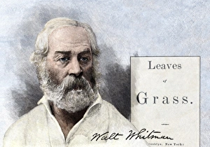 Poet Prints: Walt Whitman and his first edition title page of Leaves of Grass