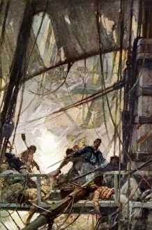 War of 1812 sea fight on the USS Chesapeake