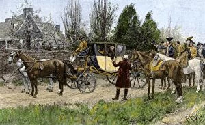 Coach Collection: Washington leaving Virginia to be inaugurated as president, 1789