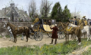 Carriage Gallery: Washington leaving Virginia to be inaugurated as president, 1789