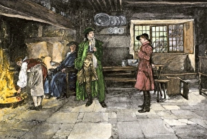 Hearth Prints: Wayfarers at an inn, 1700s