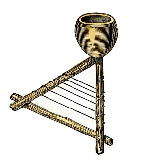 Africa History Prints: West African musical instrument