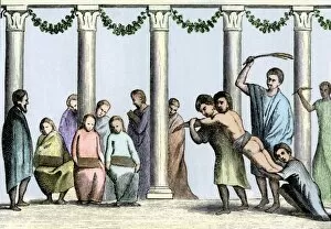 School Gallery: Whipping a schoolboy in ancient Rome