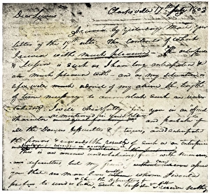 Manuscript Prints: William Clarks letter accepting Lewiss invitation to join the Corps of