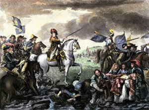 British history Collection: William of Orange at the Battle of the Boyne, 1668