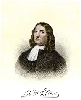 William Penn Prints: William Penn, with his autograph