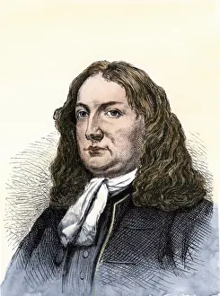 William Penn. Hand-colored 19th-century woodcut reproduction of a 17th-century portrait