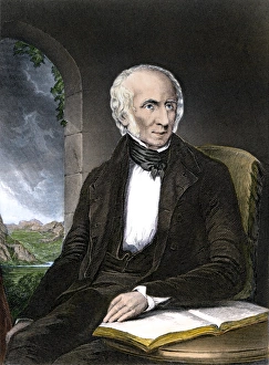 William Wordsworth. Hand colored engraving of a drawing from life