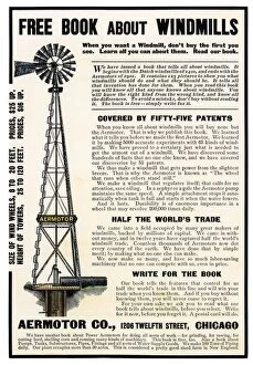 Farming:agriculture Gallery: Windmill ad, about 1900