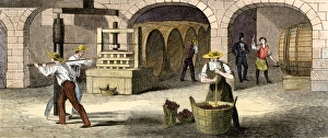 Ohio Prints: Wine-press in Longworths wine-cellars