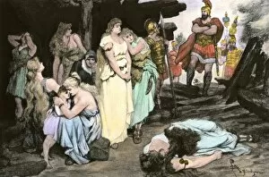 Germanic Gallery: Women of a Germanic tribe captives of the Roman legions
