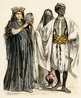 Women and a man-servant of Egypt, 1800s