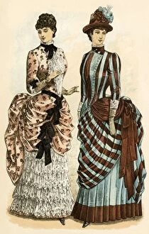 Womens dress fashions, 1880s