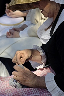 Social Life Prints: Womens sewing circle reenacted at Yorktown battlefield