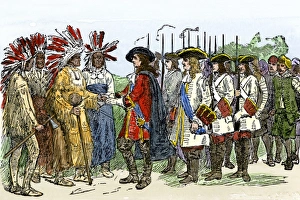Meet Gallery: Yamacraw Indians meeting Georgia colonists, 1730s