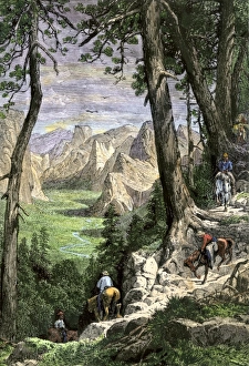 Sierra Nevada Collection: Yosemite visitors, 1870s