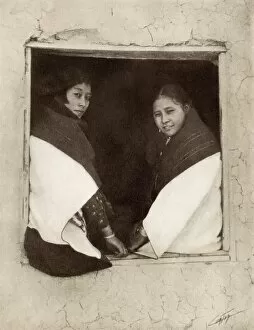 Edward Curtis Collection: Young Hopi women, 1900