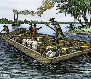 Barge Gallery: Young Lincoln working on a river barge