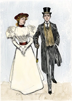 High Society Prints: Young society couple, 1890s
