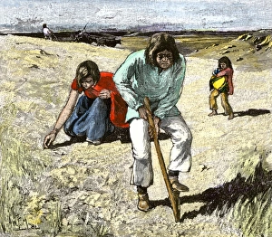 Zuni family planting their crops