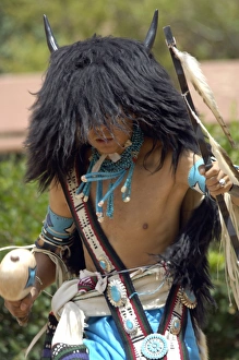 Hunting Prints: Zuni Pueblo Red-Tailed Hawk Dancer performing the Buffalo Dance at the Gallup